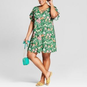 *24hr SALE Ruffle sleeve, criss cross neckline.